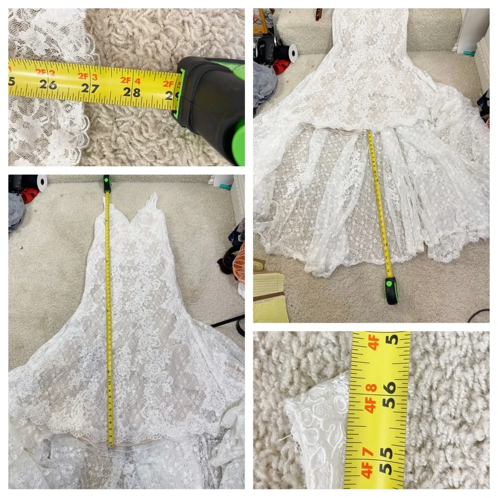 oleg cassini lace trumpet wedding dress - Picture 13 of 16